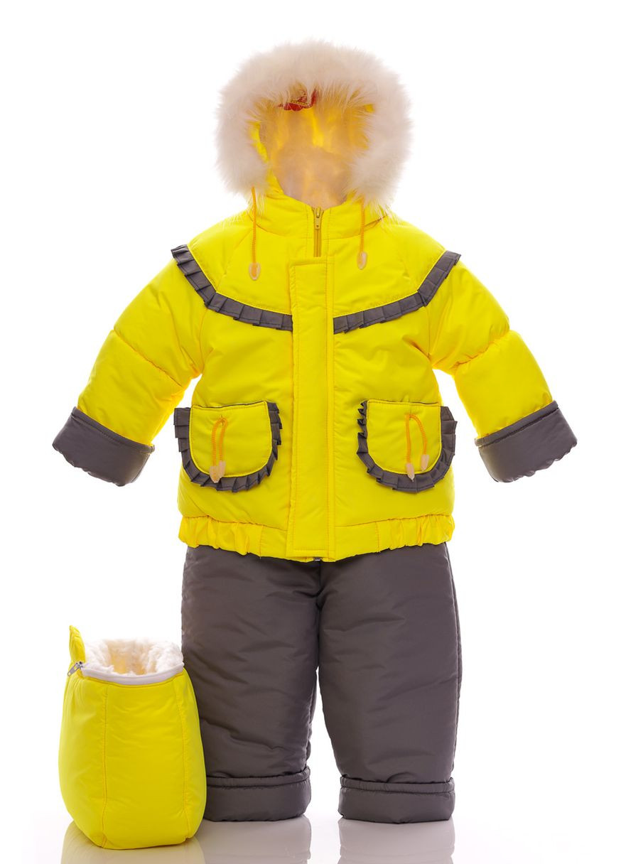 Комбинезон Конверт для девочки на меху тройка ярко-желтый 98 см (50658) BABYKROHA (297200609)