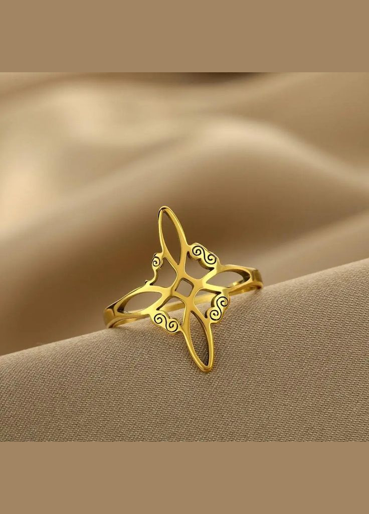 Классическое кольцо женское колечко Рождение Звезды нержавеющая сталь золотистое р регулируемый Fashion Jewelry (290664035)