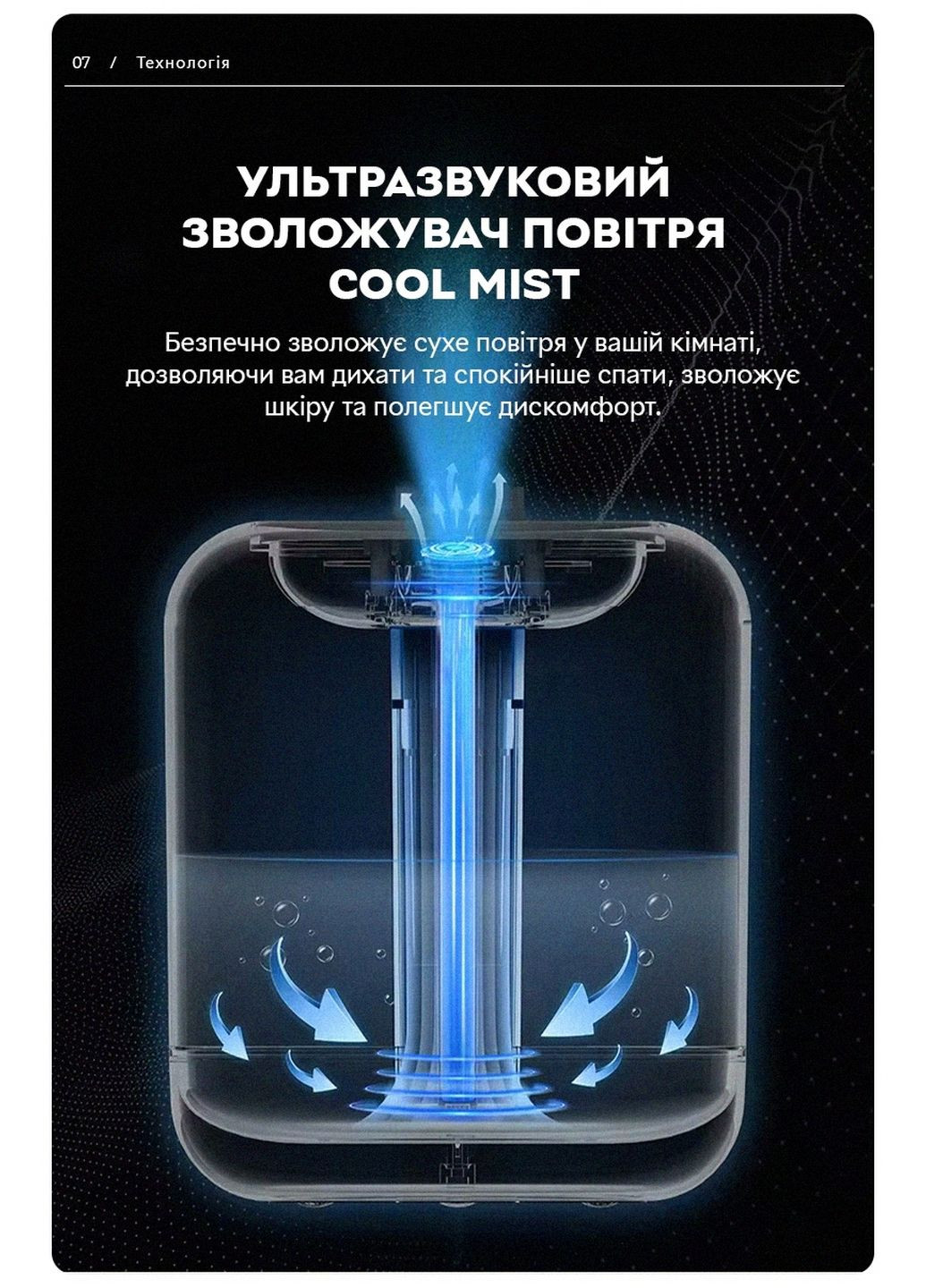 Зволожувач повітря портативний KC-019 аромадифузор електричний 1L, акумулятор 2000mAh Kinscoter (296260286)