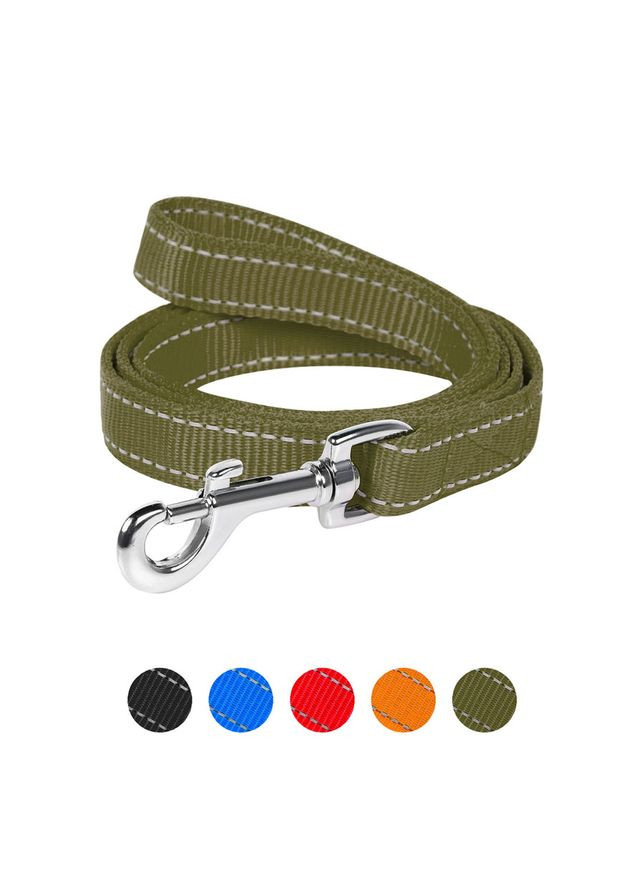 Поводок Dog Extreme двойной нейлоновый 25мм 122см хаки для собак активных прогулок тренировок ProDobro (373221530)