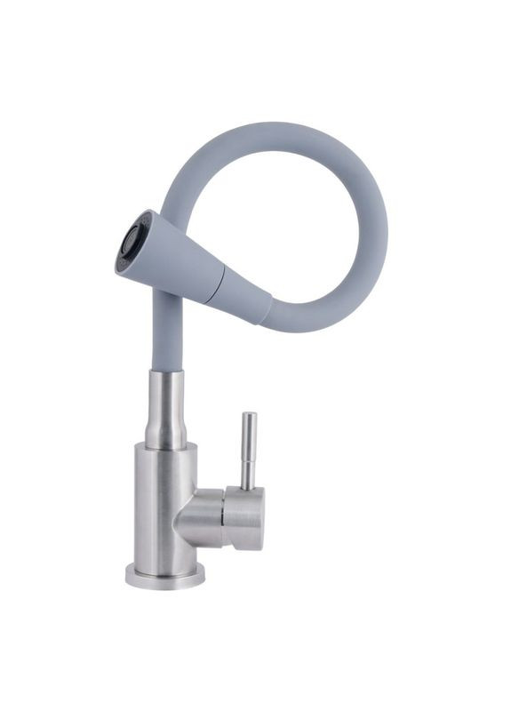 Змішувач для кухні Aria 015 F31, Nickel/Grey (k35) з гнучким виливом LDARI015F31GNK31871 LIDZ 066580 (351485692)