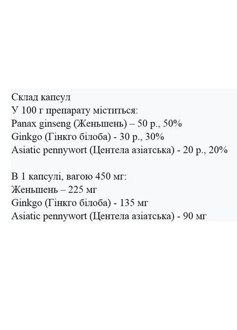 Samunprai Женьшень, Гінкго білоба, Центелла 100 Caps Duangpron (369632290)