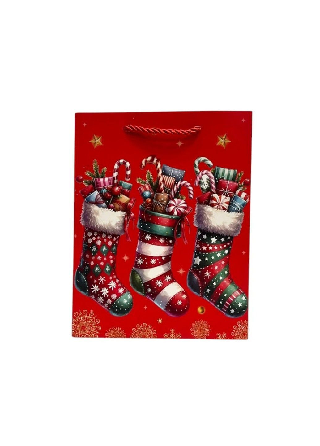 Подарунковий Новорічний пакет, розмір 23х18х10 см, 1 шт, арт 019705 No Brand (369971224)