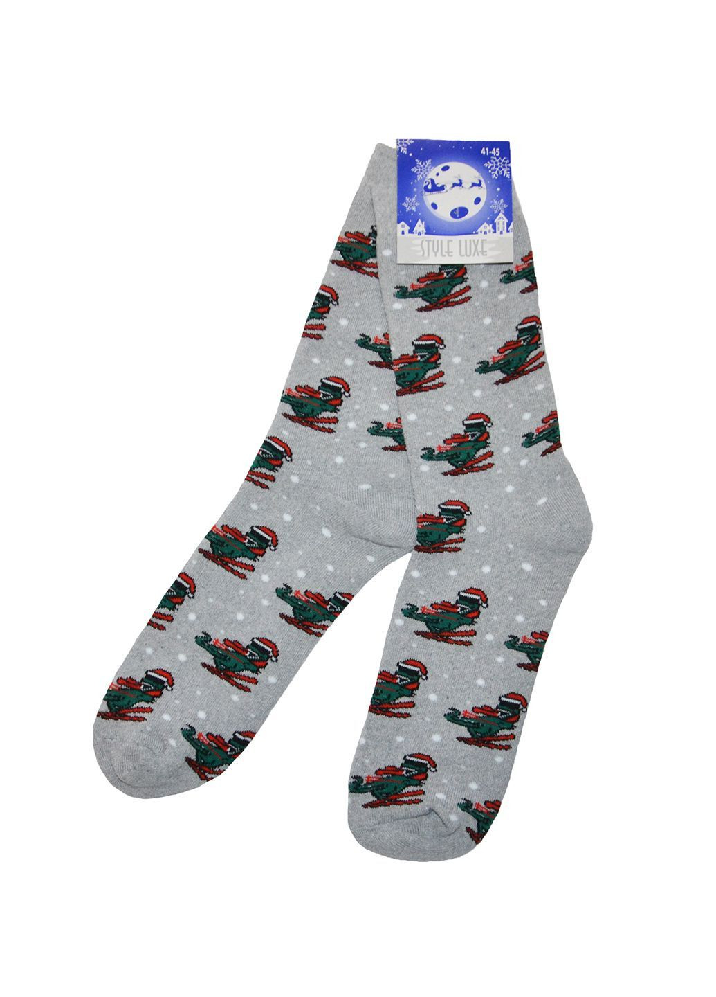 Серые носки махровые Style Luxe новогодние (369926353)