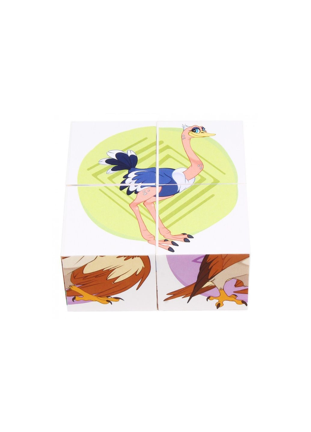 Дитячи ігрові Кубики-пазли Птахи на 4 елементи Білий (46970884) ТехноК (371191443)