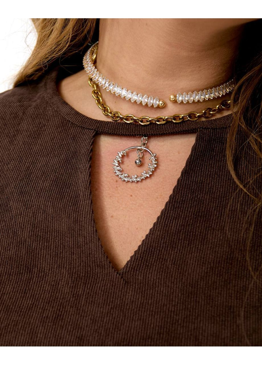 Коричневое кэжуал вельветовое платье-трапеция с объемным рукавом MonCher