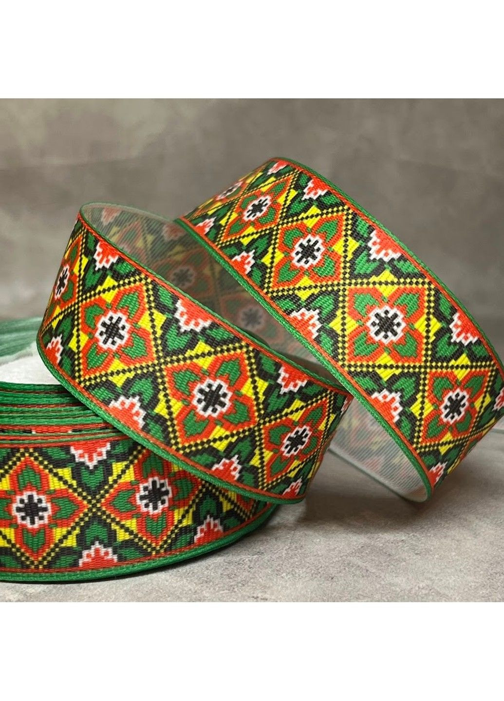 Репсовая лента 2,5 см с рисунком - Орнамент, арт 018546, 1 метр No Brand (339870600)