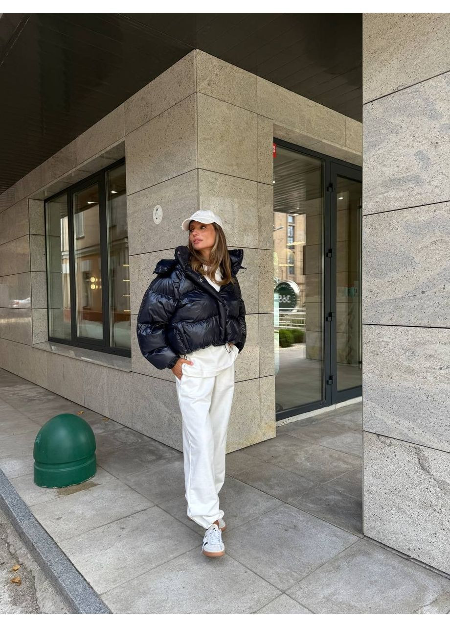 Темно-синій зимній Пуховик milirud