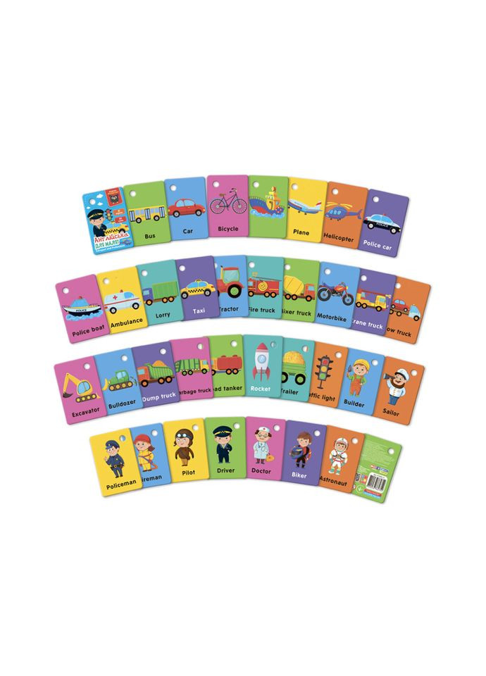 Карточки на кольце "Транспорт и профессии" VT5000-16 английский язык Vladi toys (308249236)