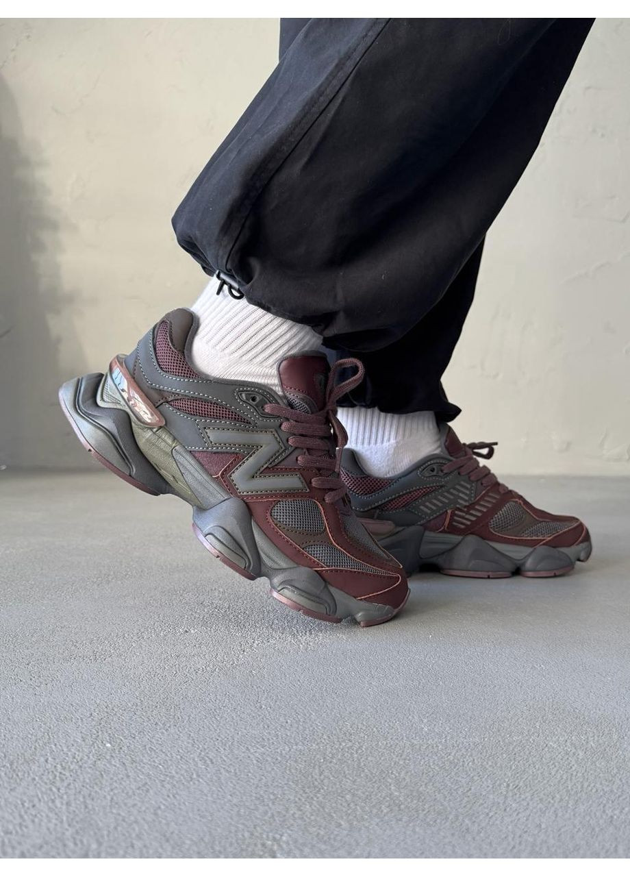 Цветные демисезонные кроссовки мужские new balance 9060 brown bordo leather нью беланс 9060 No Brand