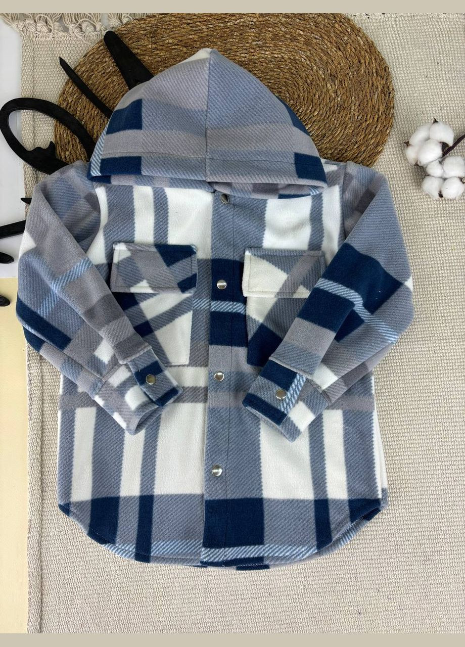 Серая повседневный, праздничный рубашка в клетку No Brand с длинным рукавом