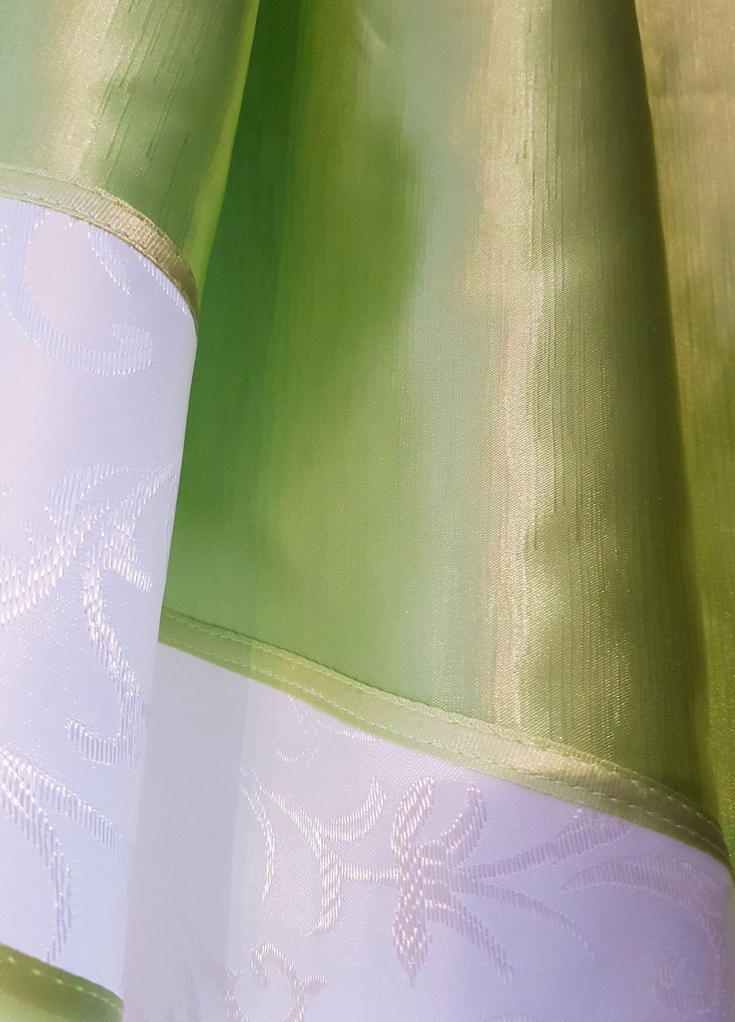 Жорсткий ламбрекен зі шторою FirankaТри Хвилі 3м салатовий (61_3ж) Firanka Style (340112003)