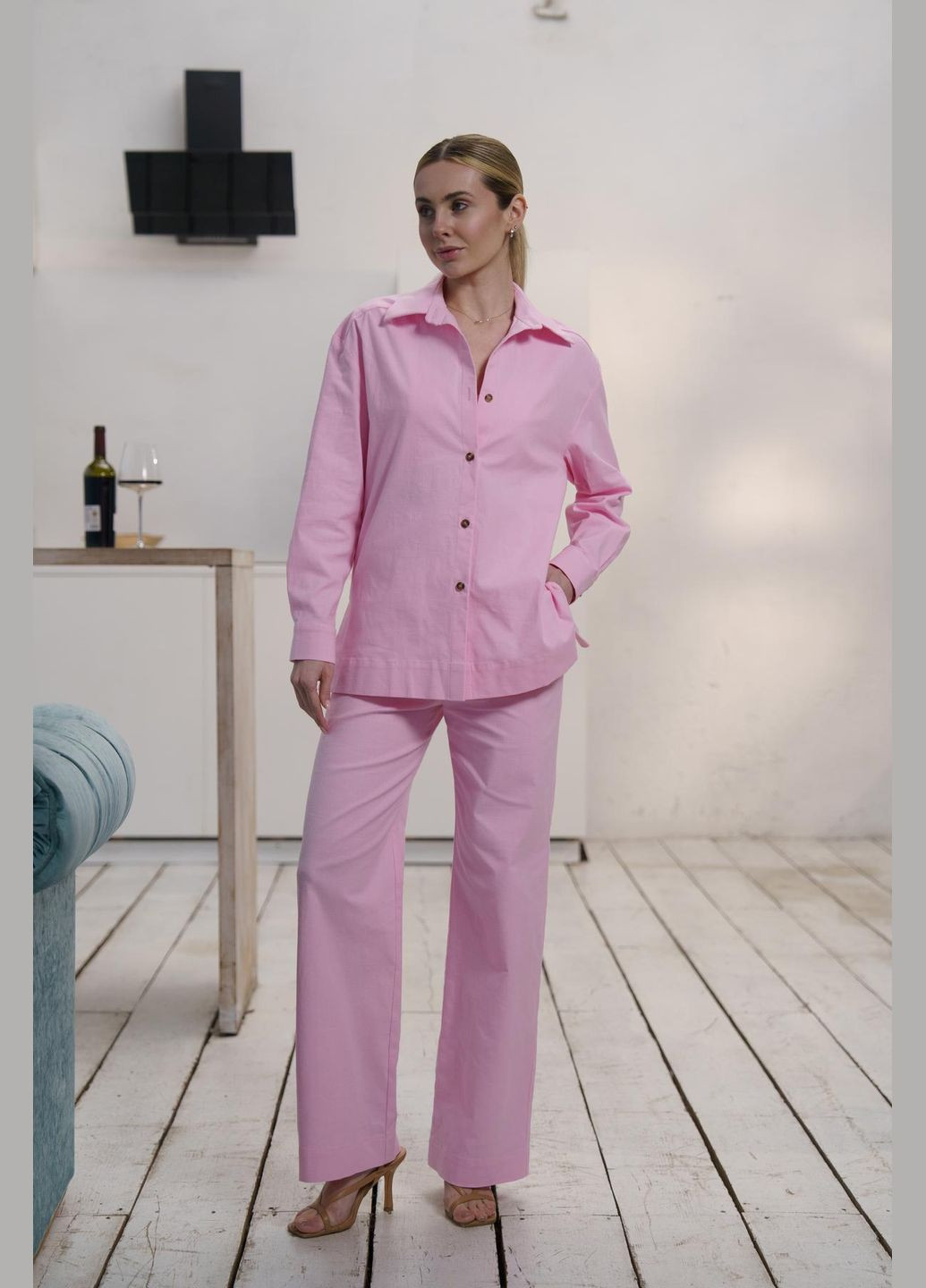 Жіночий костюм "Alessandra long" рожевий No Brand (331812709)