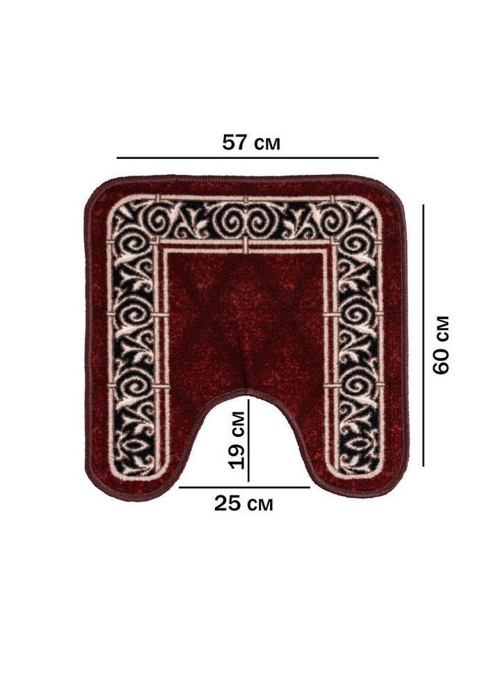 Коврик в туалет Taba 226-1 57х60 см бордовий No Brand (364969203)
