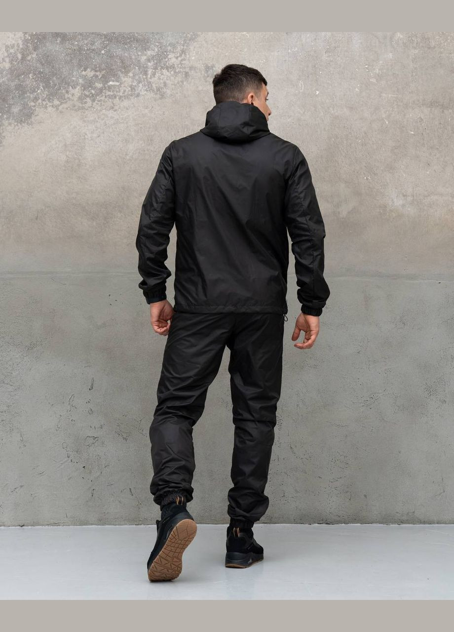 Черный демисезонный костюм водоотталкивающая европлащевка подкладка – нейлон No Brand