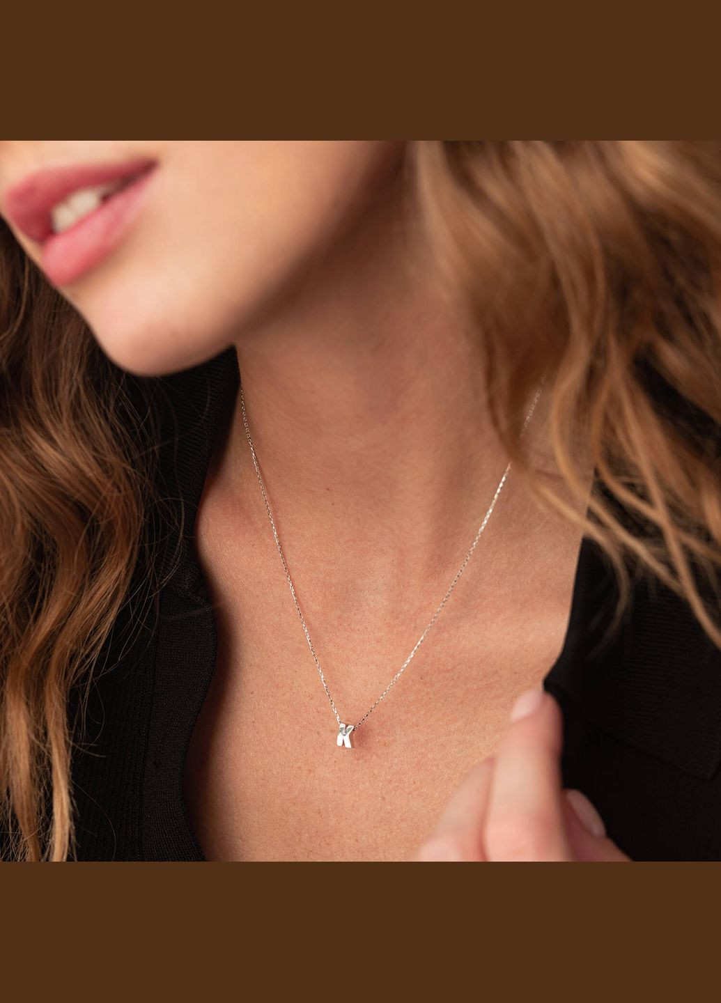 Золоте кольє з літерою Н кол01254Н 44 Oniks (264023582)