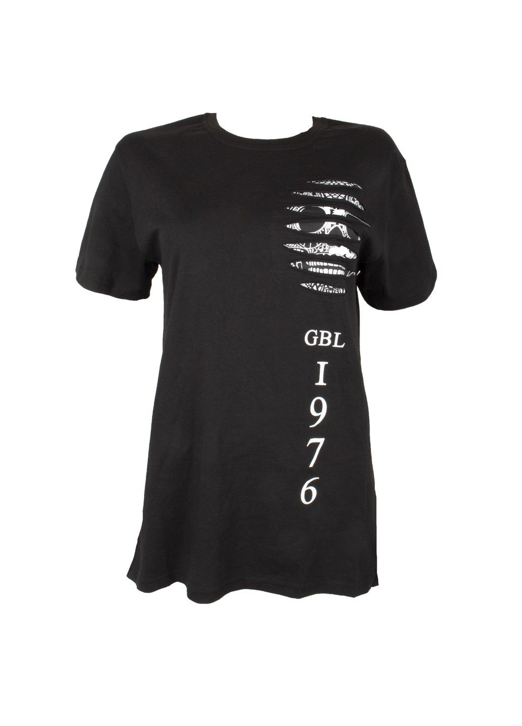 Черная летняя футболка женская gbl 1976 No Brand