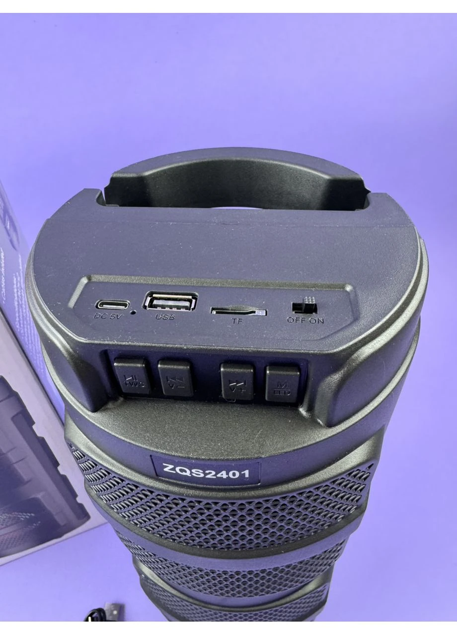 Портативная Bluetooth-колонка ZQS2401 с RGB-подсветкой и функцией TWS, мощность 10 Вт (2х4"), питание от аккумулятора 1500 DC kids (389922885)