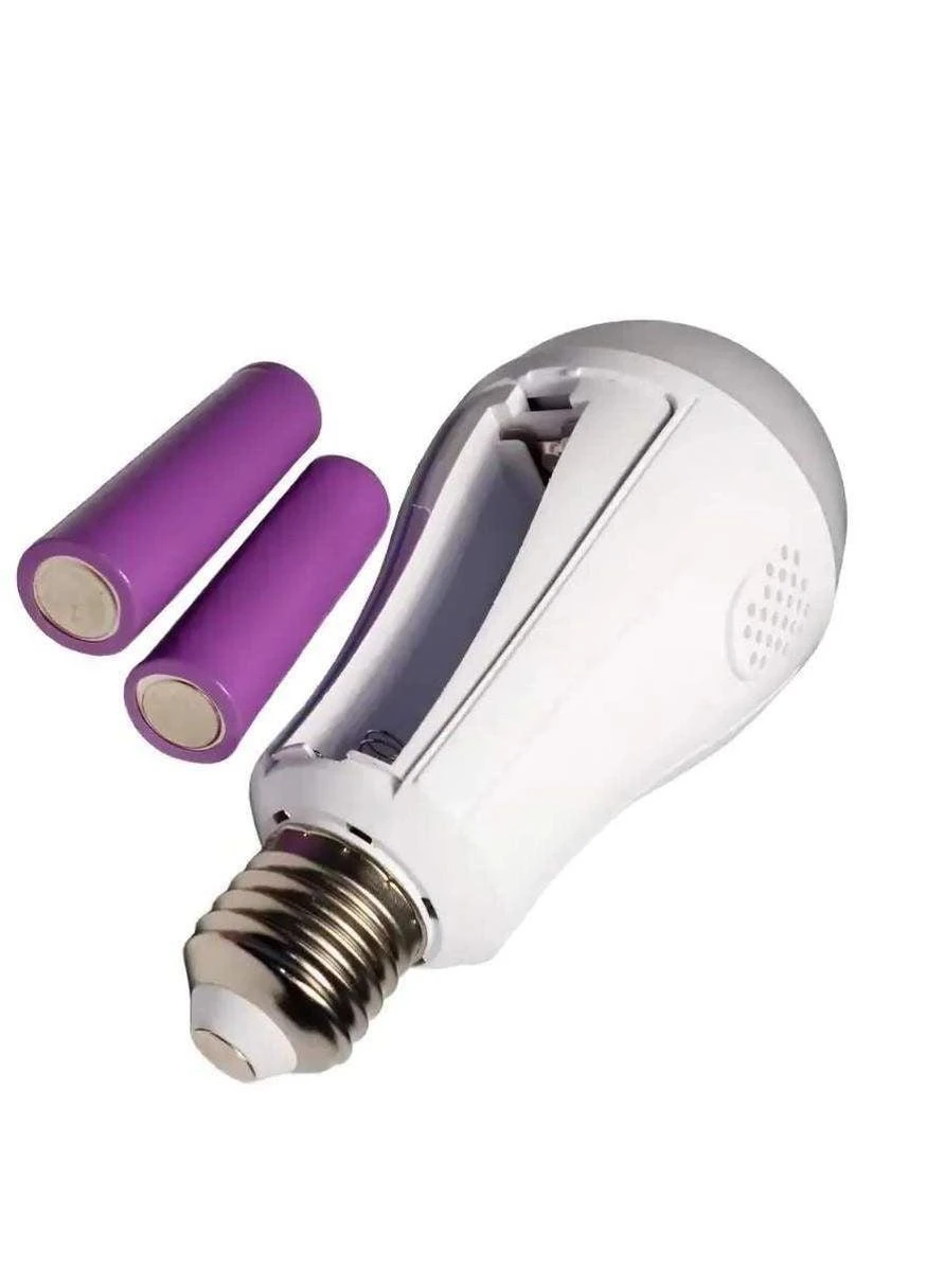 Светодиодная аккумуляторная LED лампочка No D8442 E27 20W 2 аккумулятора 18650 Белый (1716905) Brand (385590728)
