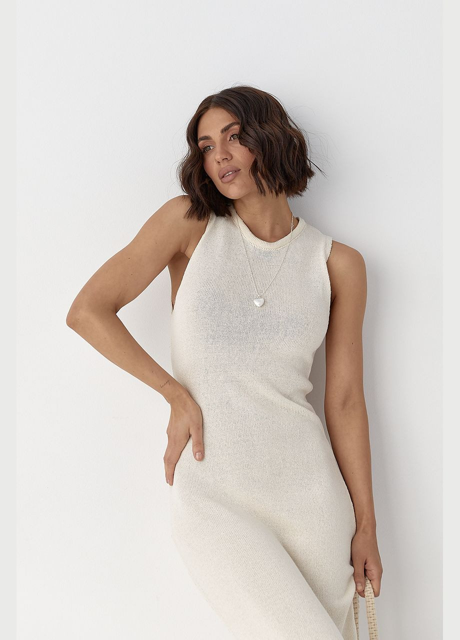 Кремова святковий, повсякденний, кежуал, коктейльна сукня довга Lurex