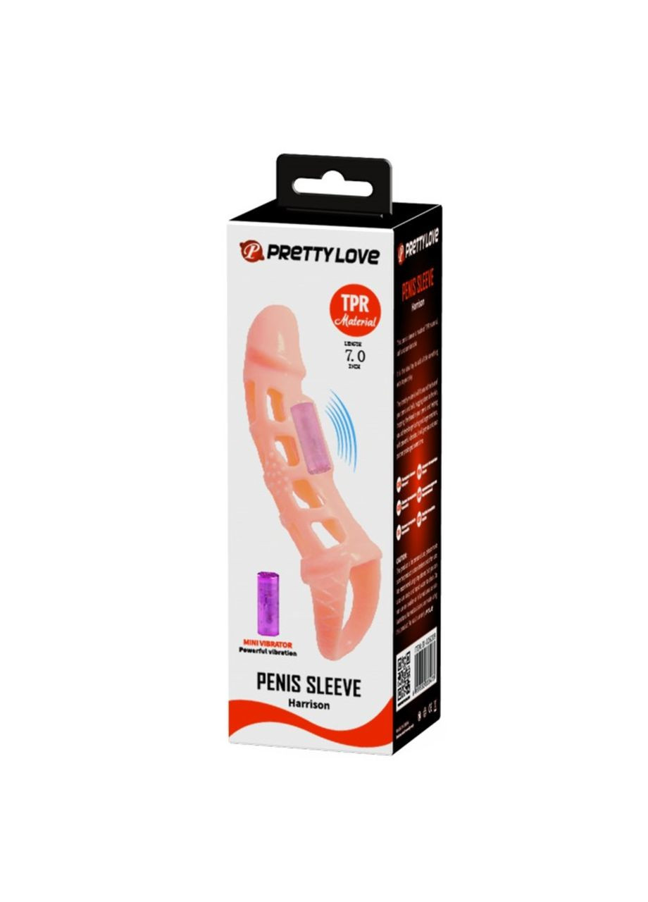 Телесная насадка на член с вибрацией и подхватом мошонки Pretty Love "Harrison" LyBaile (299177813)
