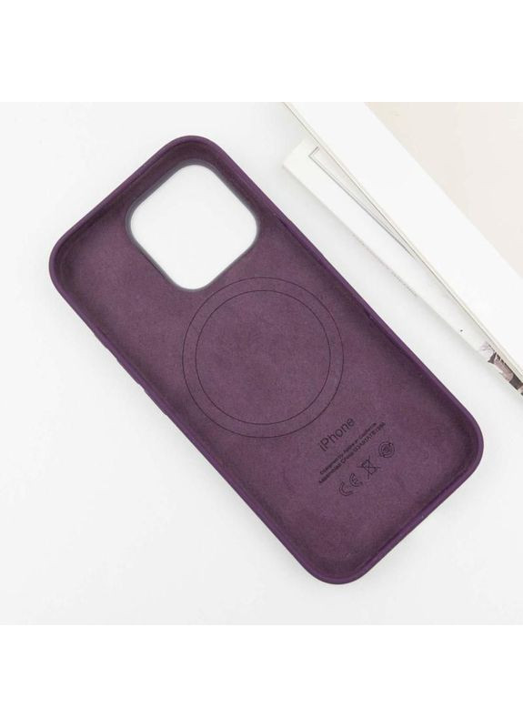 Чохол Silicone case (AAA) з Magsafe та анімацією (button) для Apple iPhone 16 Pro (6.3") Сливовий Epik (372499641)
