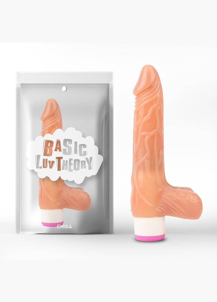 Вибратор с яичками ребристый Basic Luv Theory на батарейках Chisa (347313583)