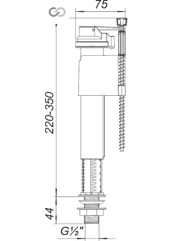 Арматура наполнительная АНн-01Л (латунный штуцер) от SoloPlast (340285967)