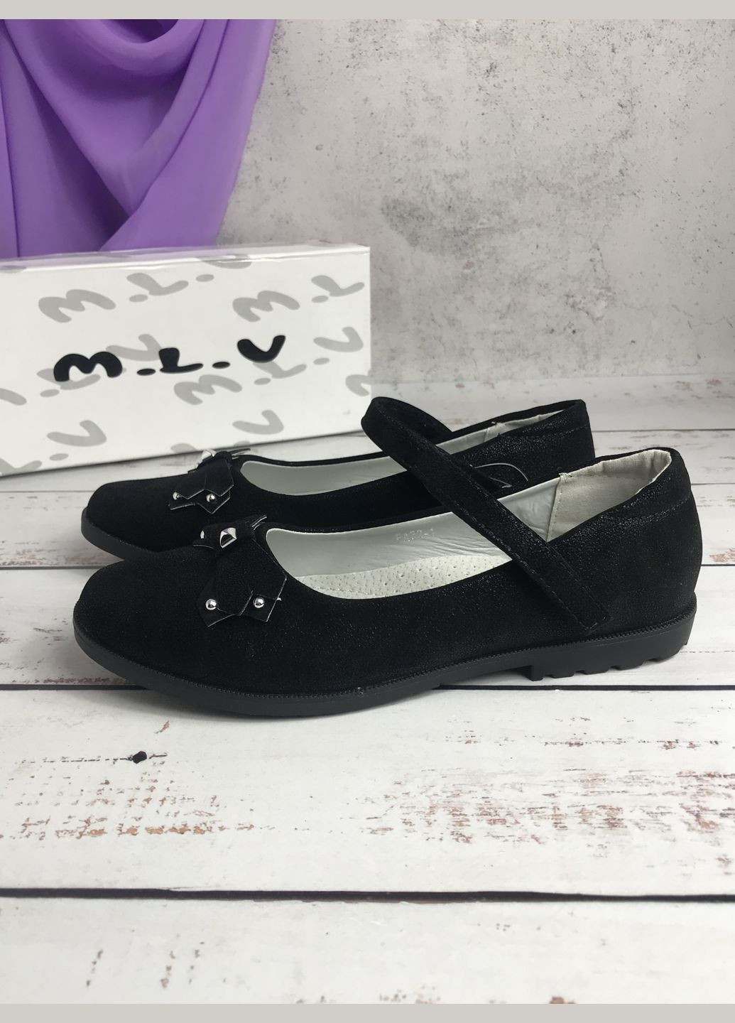 Дитячі туфлі для дівчинки Чорний (189) M.L.V (347236350)
