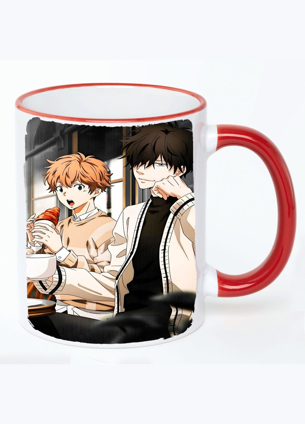 Чашка Рон Камонохаши. Безумный детектив Аниме #003 (кружка, кружка) Белая с Красной ручкой 330 мл No Brand (322716866)