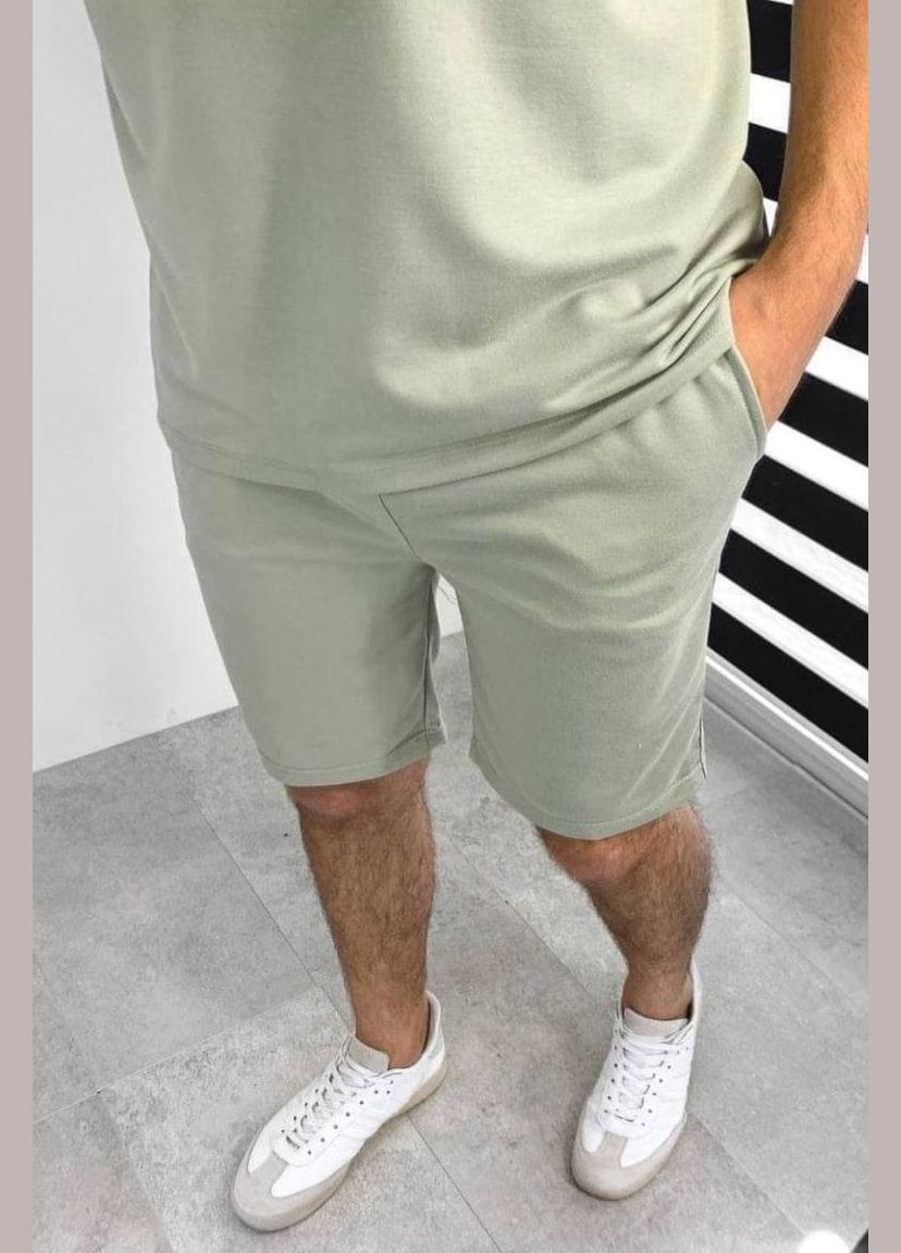 Бирюзовый летний спортивный костюм мужской бирюзового цвета с шортами Let's Shop