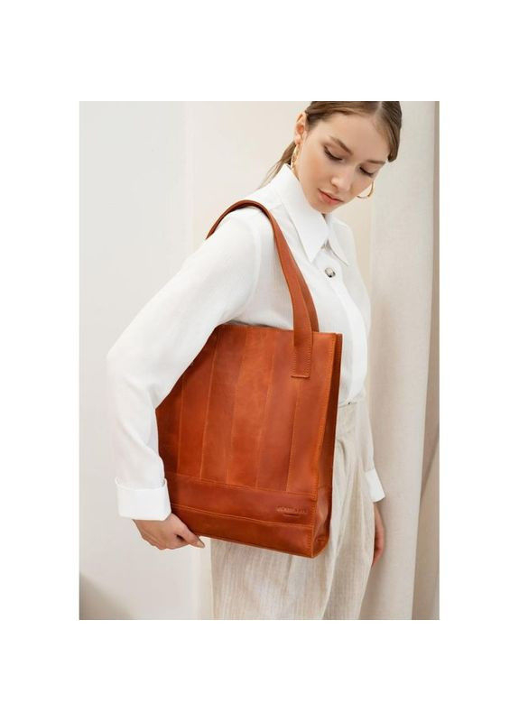 Кожаная сумка женская через плечо шоппер Бэтси светло-коричневая Crazy horse BlankNote (302008808)