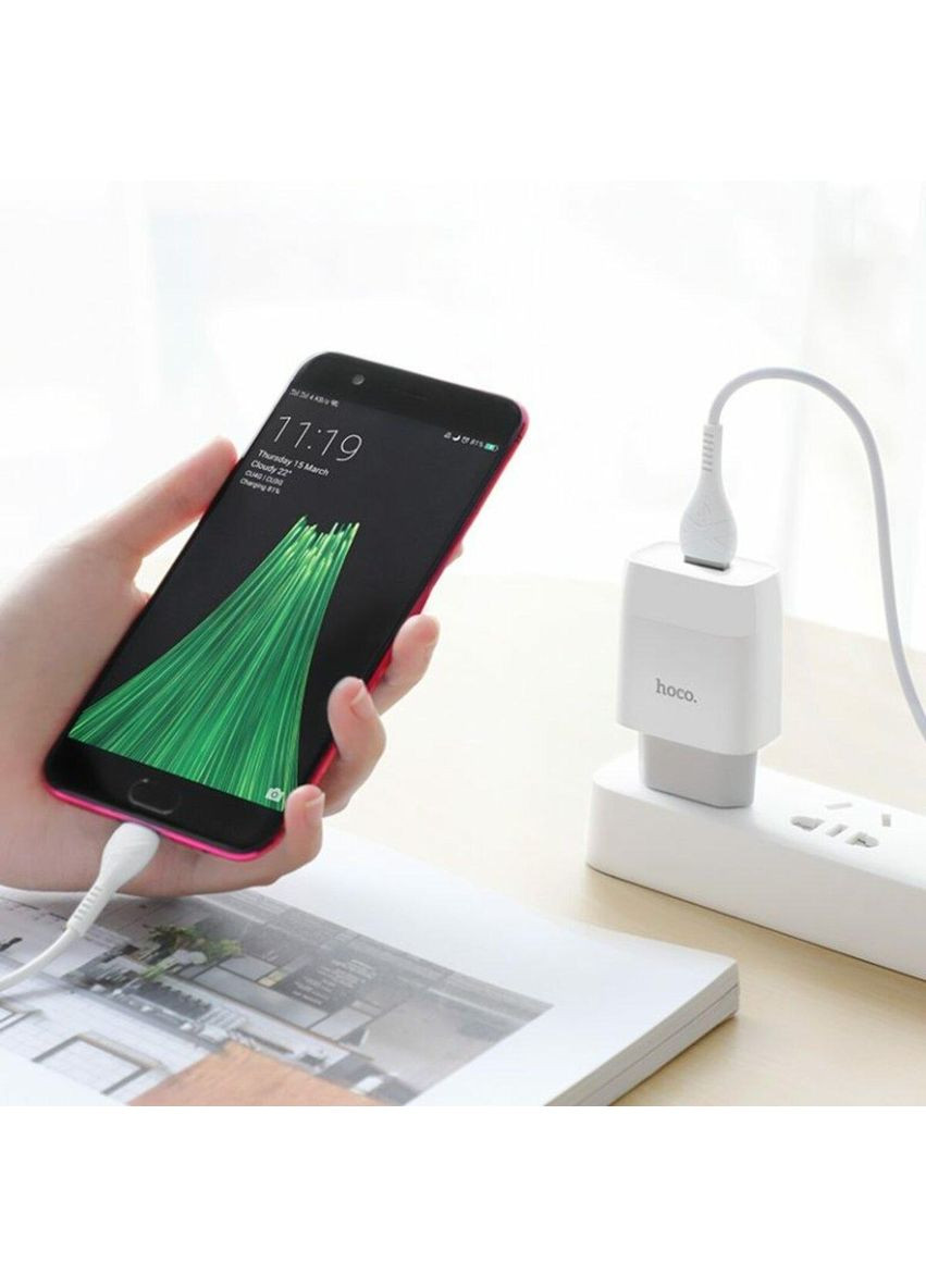 Блок для зарядки C72A Glorious single port charger set(Micro) White Hoco (367724282)
