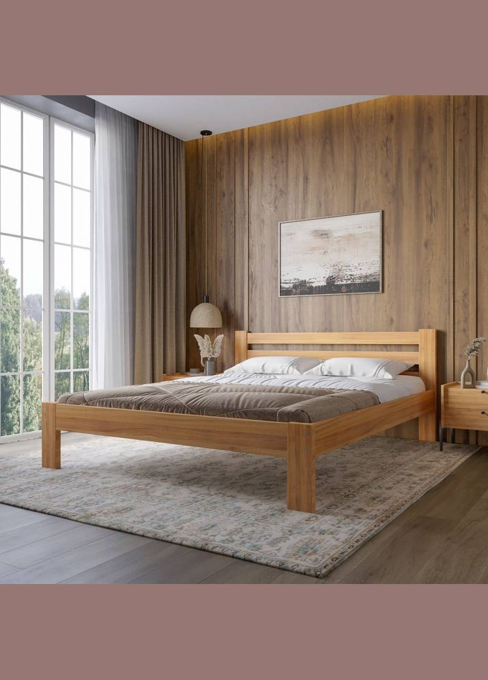 Двоспальне дерев'яне ліжко Баварія 140х200 см (MBG-14749) Mebigrand (366086441)