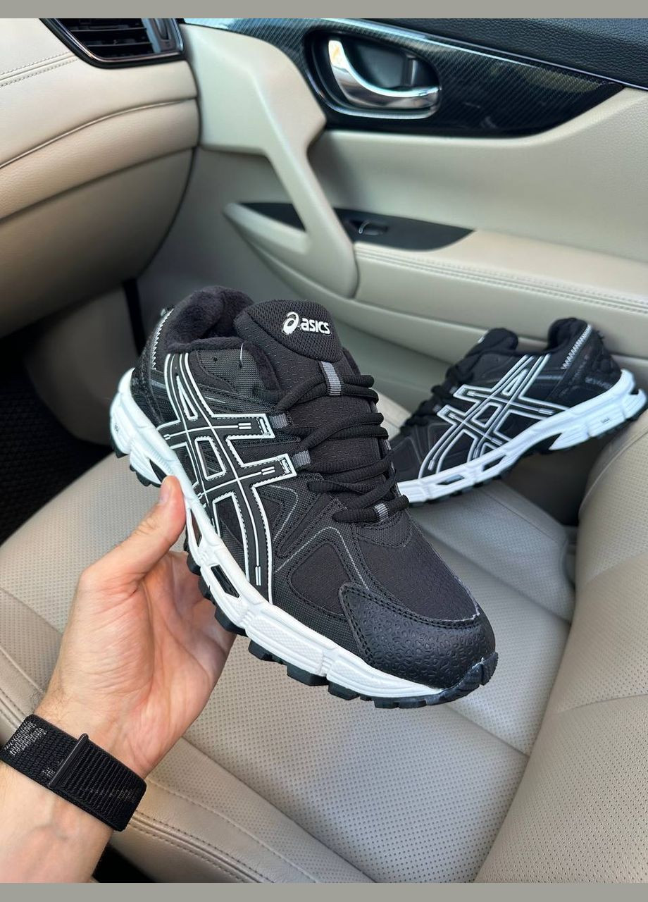 Черные зимние кроссовки зимние мужские asics gel-kahana 8 winter termo black white gore-tex | асикс гель-кахана 8 черные белые термо No Brand