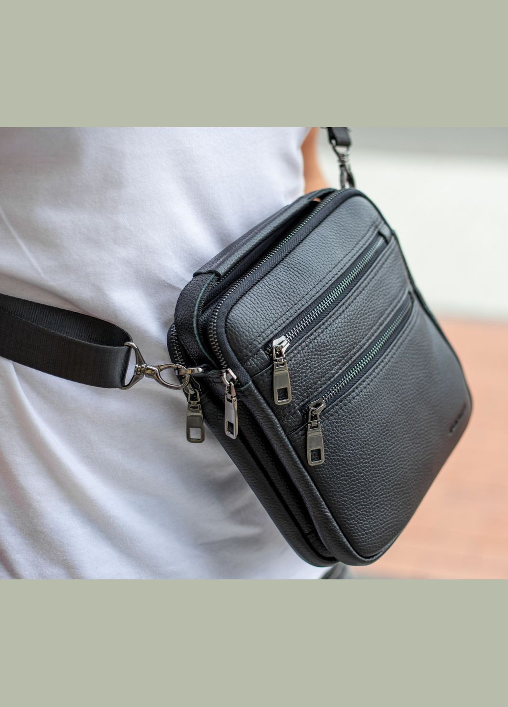 Шкіряна чоловіча сумка-барсетка через плече чорна BX-14660 Bexhill (341309491)