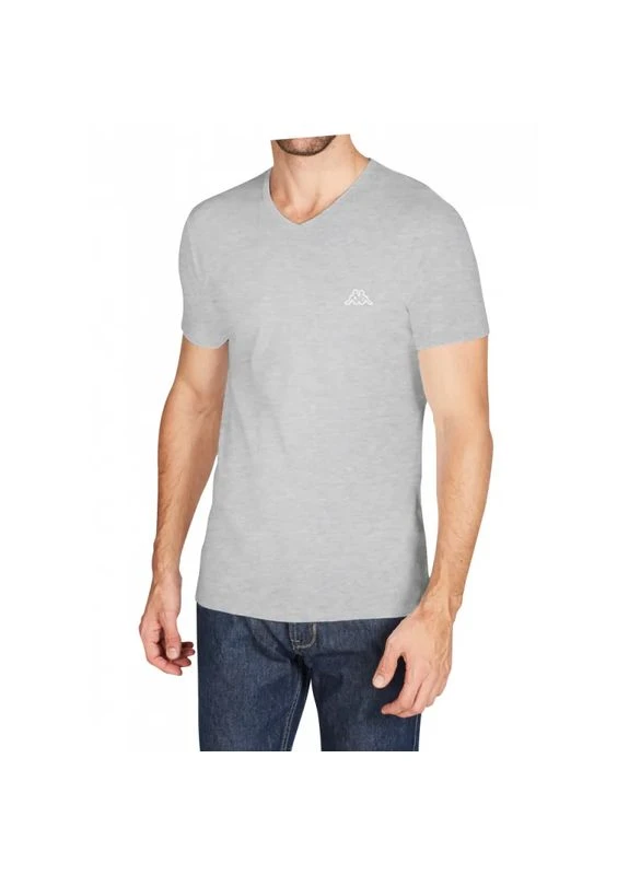 Сіра футболка 94% бавовна чоловічий Kappa Kappa T-shirt Mezza Manica Scollo V