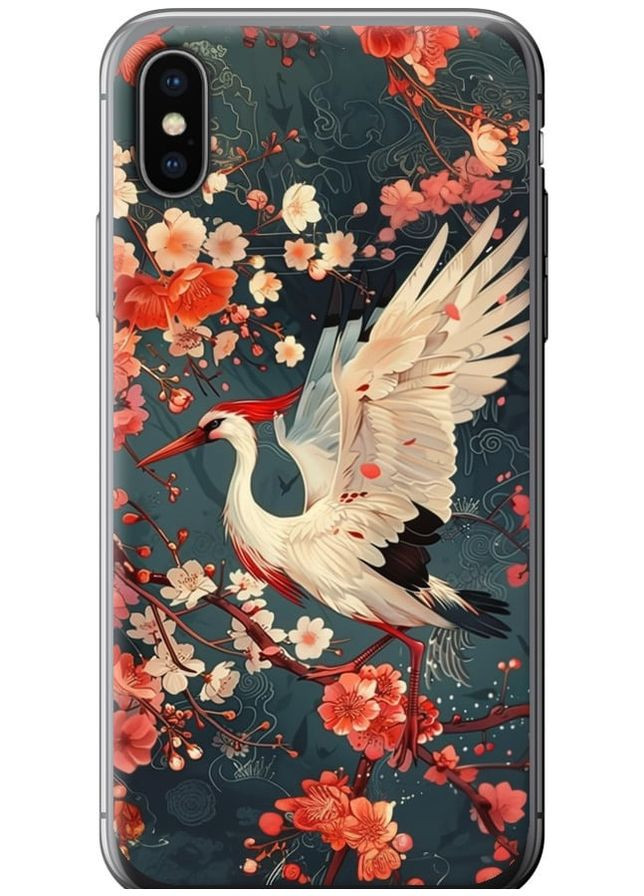 2D пластиковый чехол 'Сакура и аист' для Endorphone Apple iPhone XS (291129397)