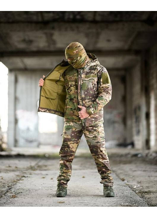 Тактичний чоловічий зимовий костюм 5 в 1 SoftShell мультикам No Brand