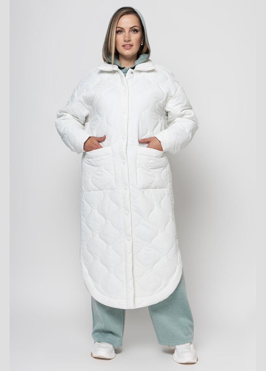 Белое демисезонное Пальто-рубашка Керри 54 белый 0389 Vlavi
