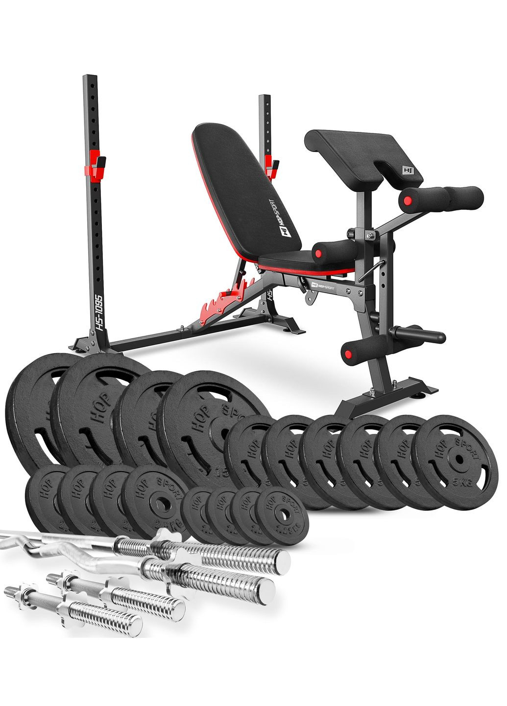 Набір STRONG 138 кг з лавкою HS1095 Hop-Sport (301538975)