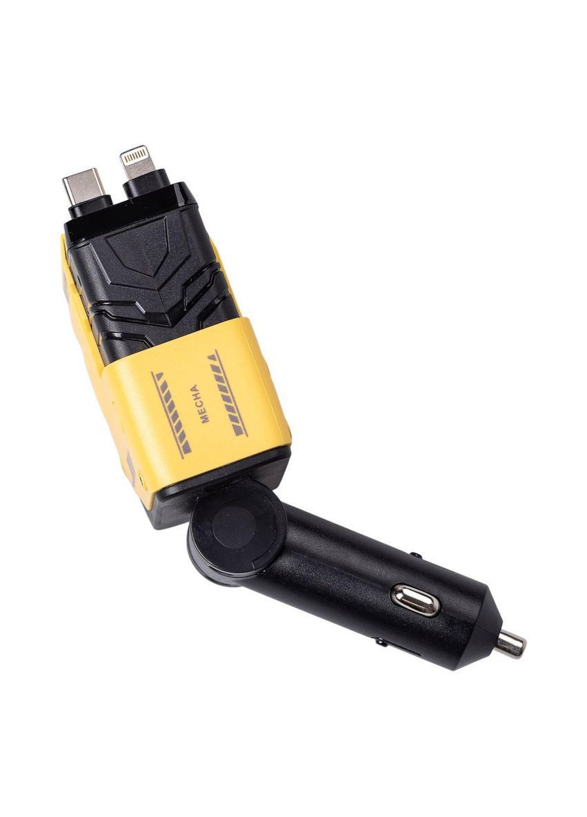 Автомобильное зарядное устройство MECHA с выдвижными кабелями и портами USB/Type-C Желтый HP-A1Y Shenzhen (368767478)