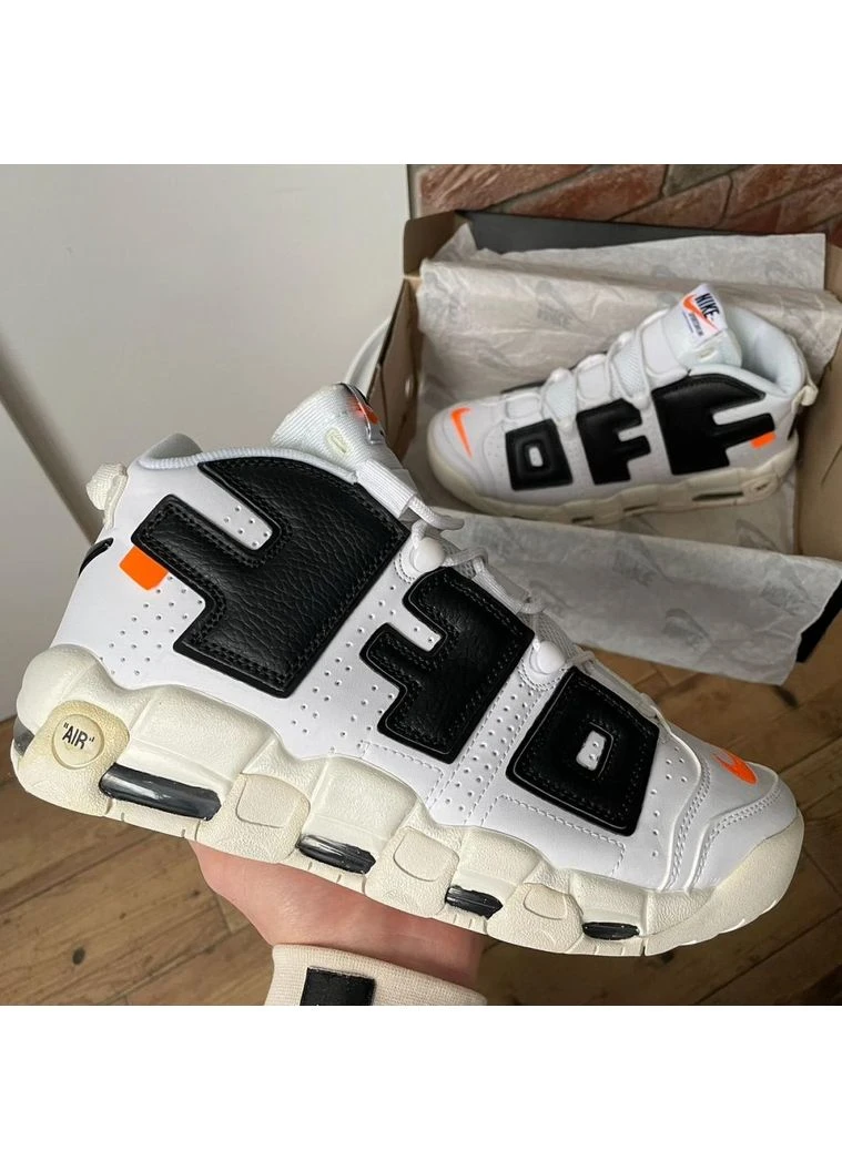Белые демисезонные кроссовки мужские nike air more uptempo off white найк аир мор аптемпо No Brand