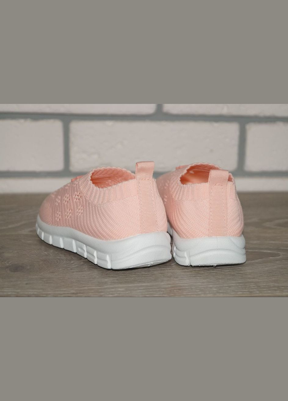 Персиковые демисезонные кроссовки текстильные для девочки персиковые No Brand