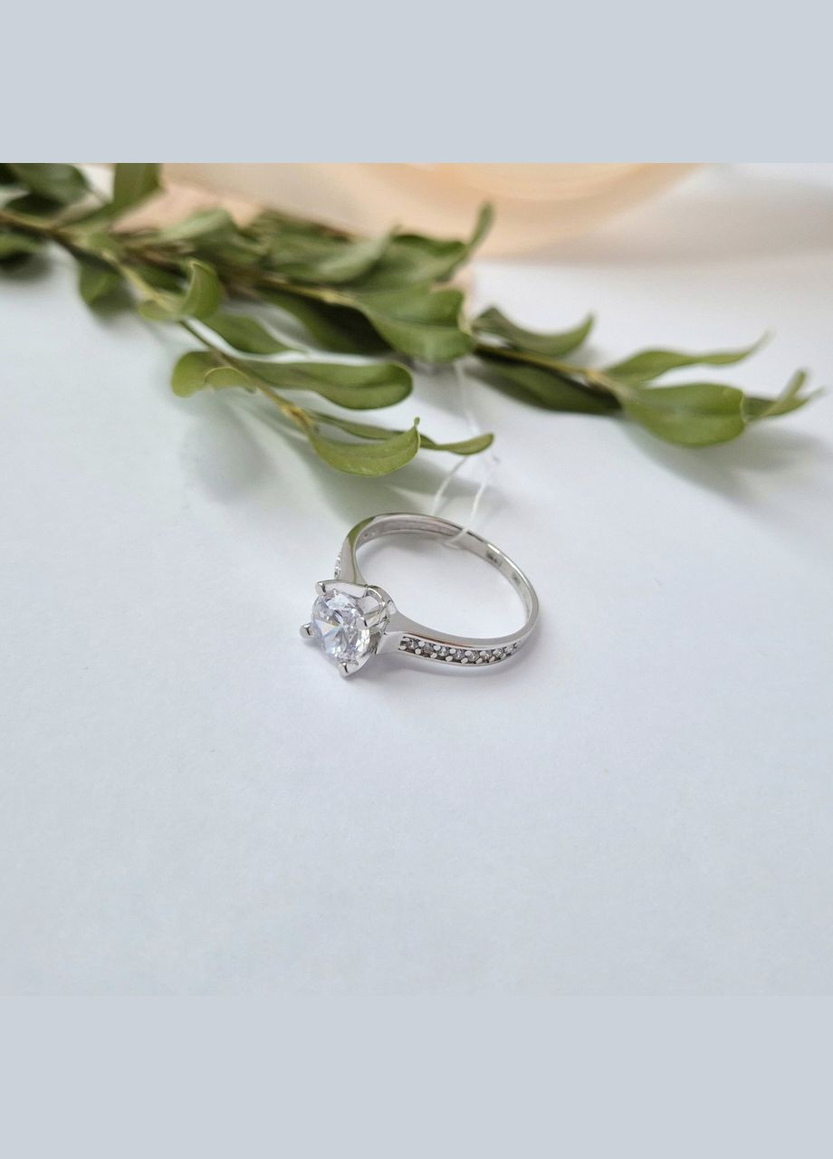 Серебряное кольцо с Белыми Камнями размер серебро 925 пробы Родированное лк0106р 1.65г No Brand (336025575)