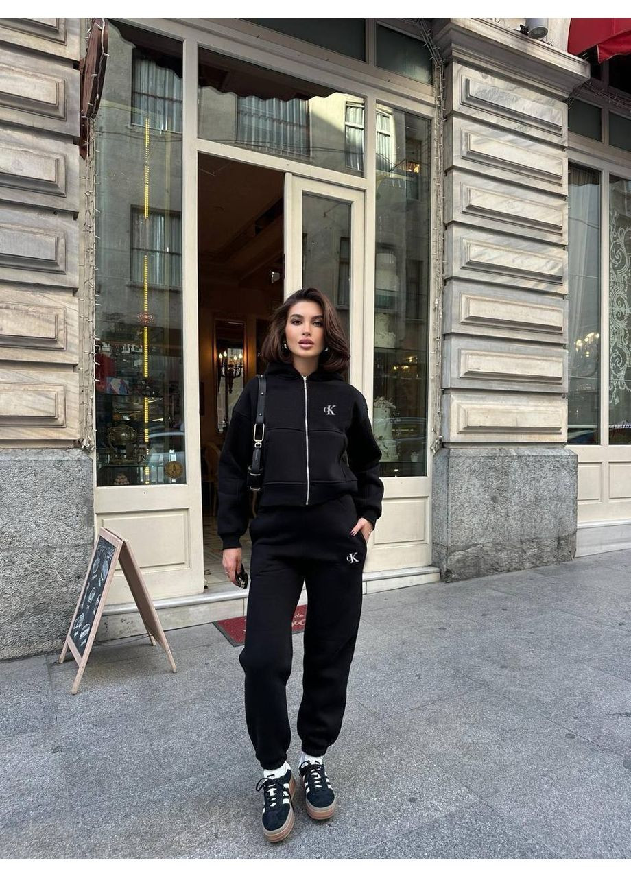 Жіночий костюм тринитка на флісі | Худі + джогери DK/DL Мода без кордонів (361449469)