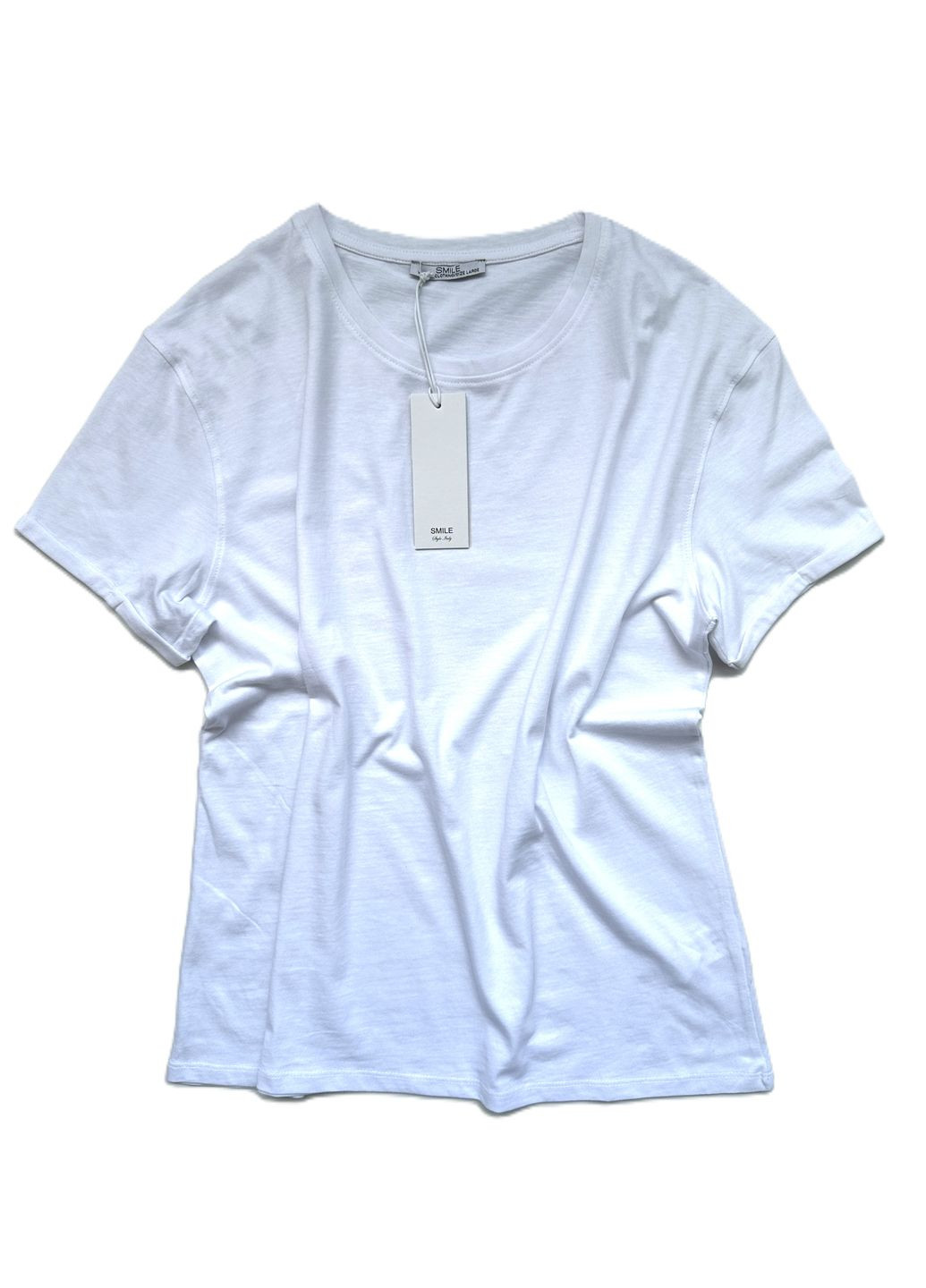 Футболка базовая однотонная SSTS-2103-1 белая Smile - (333035922)