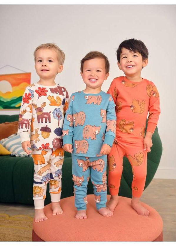 Комбінована всесезон піжама з бавовняного трикотажу autumn/orange Next Trend 7340~01