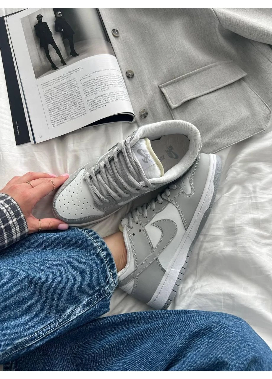 Білі літні кросівки nike sb dunk low white grey найк сб данк No Brand