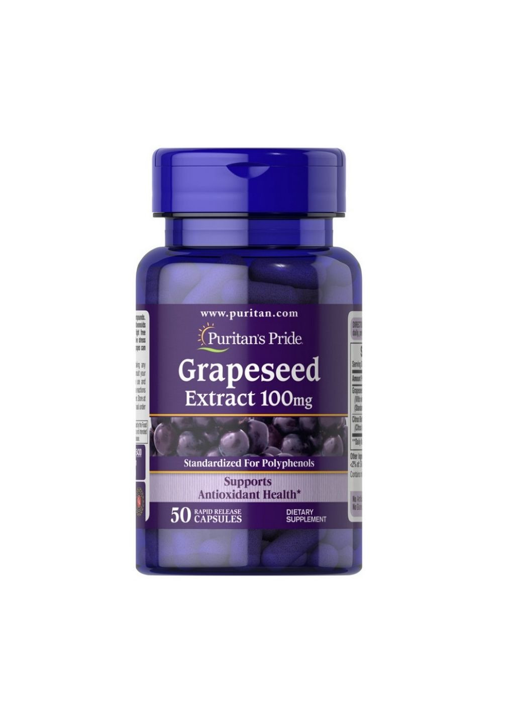 Натуральная добавка Grape Seed Extract 100 mg, 50 капсул Puritans Pride (293338941)